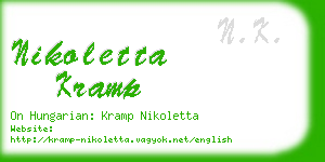 nikoletta kramp business card